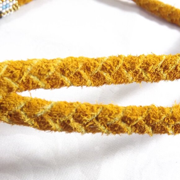 Handcrafted Braided Leather Beaded Lanyard - Picture 5 of 6